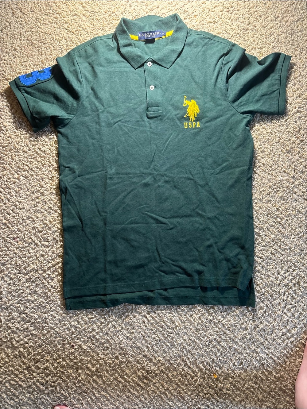 U.S. Polo Assn. Green Polo with Yellow Logo